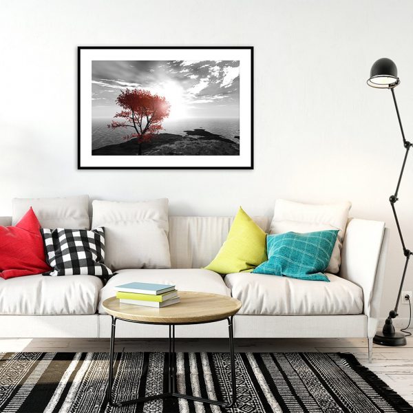 plakat z motywem morza nad sofę