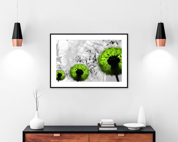 plakat z motywem dmuchawców nad komodę