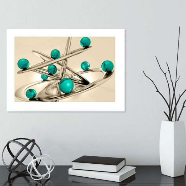 plakat z abstrakcją do salonu nad komodę