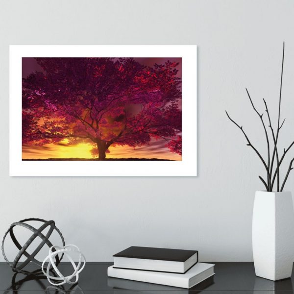 plakat z magicznym drzewkiem do salonu