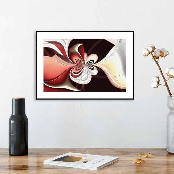 plakat beżowa abstrakcja nad stolik