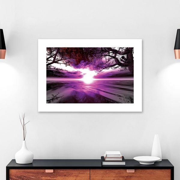 plakat wchód słońca do salonu