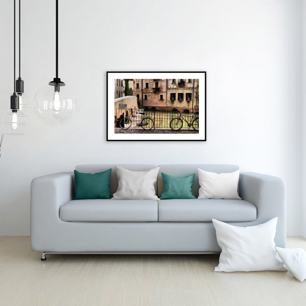 plakat z krajobrazem włoch nad kanapę