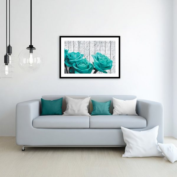 plakat z kwiatami do salonu nad kanapę