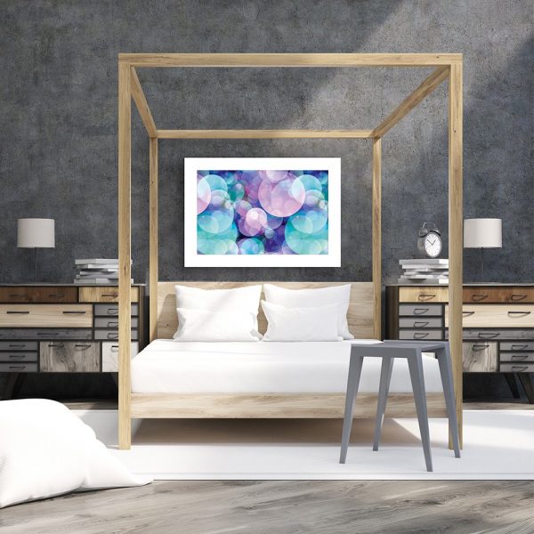 plakat z bąbelkami do sypialni