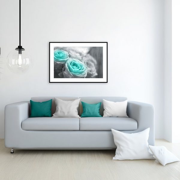 plakat z motywem róż na ścianę salonu