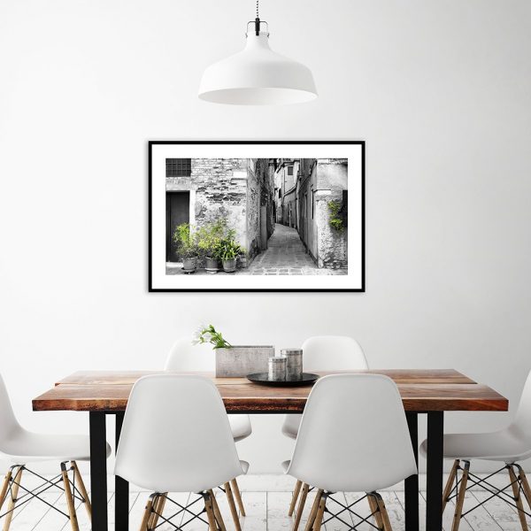 plakat z widokiem na włochy nad słół