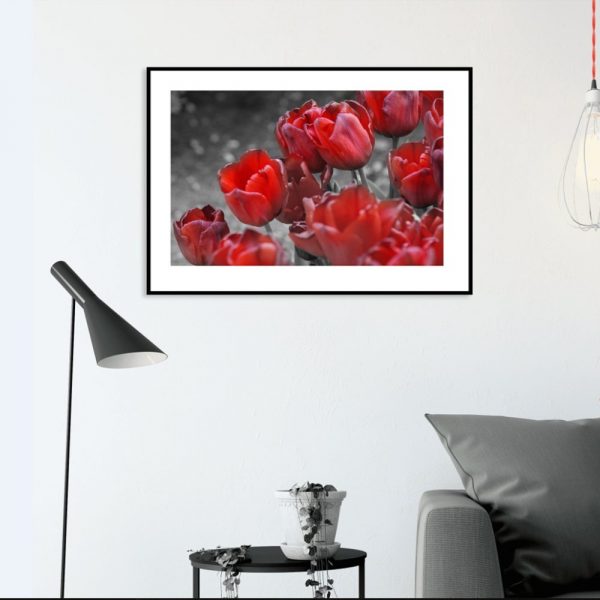 plakat z motywem kwiatów