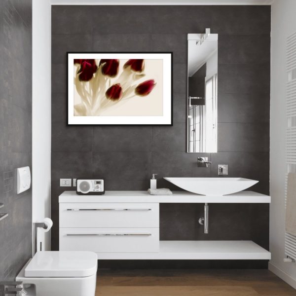 plakat z kwiatami tulipanów do łazienki