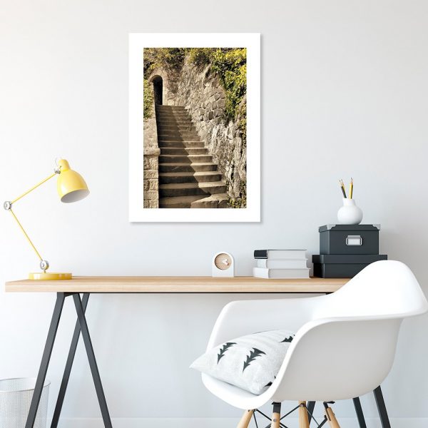 plakat schody w mieście nad biurko