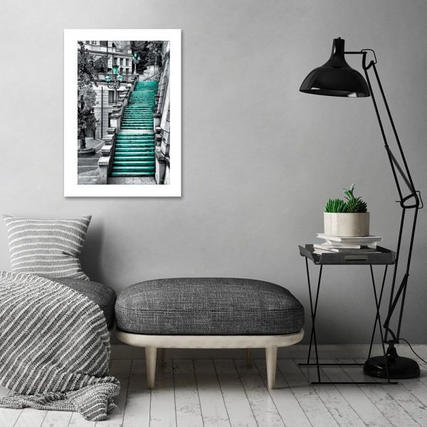 plakat ze schodami do salonu
