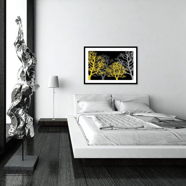 plakat z motywem drzew