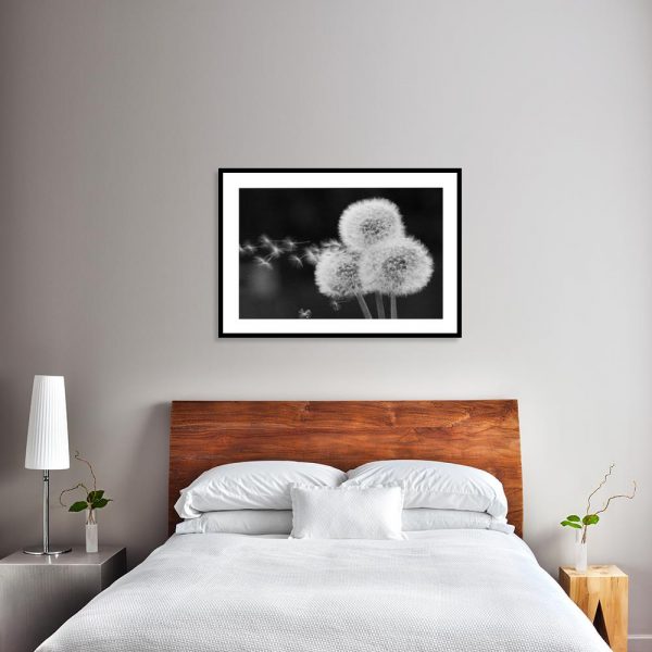 plakat z dmuchawcami nad łóżko