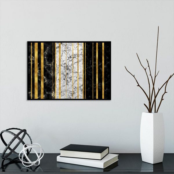 plakat z abstrakcją w salonie