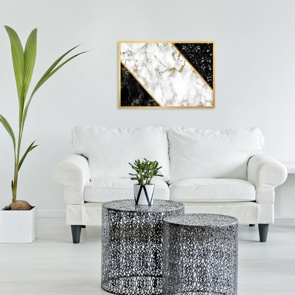 plakat z abstrakcją marmurkową do salonu