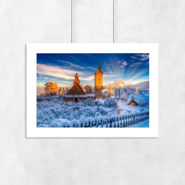 plakat zimowy krajobraz na ścianę