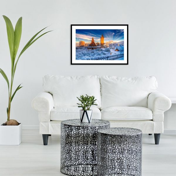 plakat z kościołem