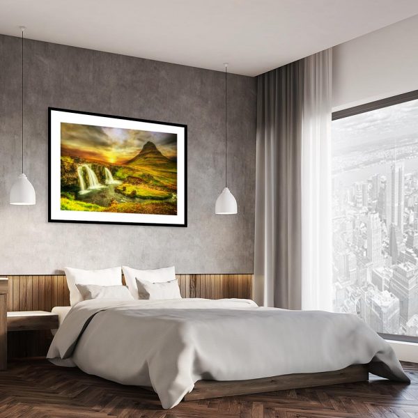 plakat z krajobrazem do sypialni w sypialni