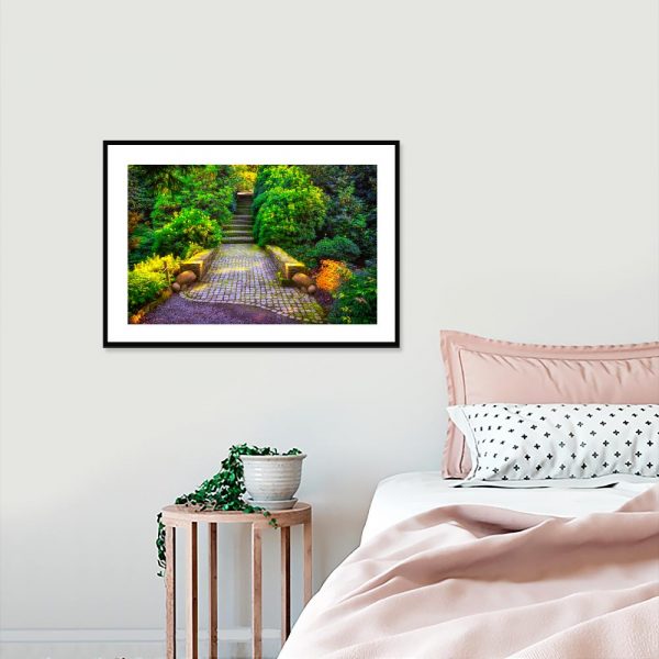 plakat botaniczny w sypialni