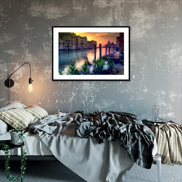 plakat widok na Italię w sypialni