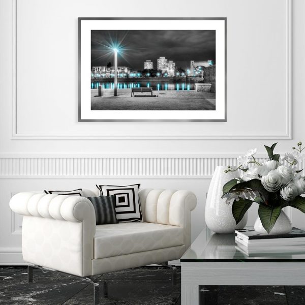 plakat z miastem na ścianę salonu