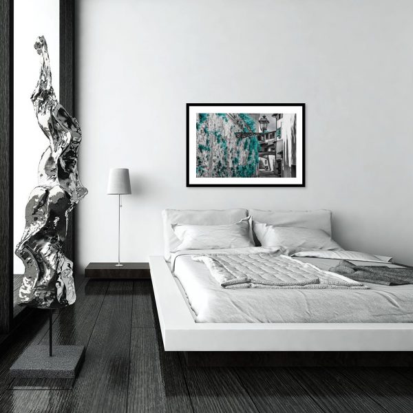 plakat z motywem ulicy nad łóżko