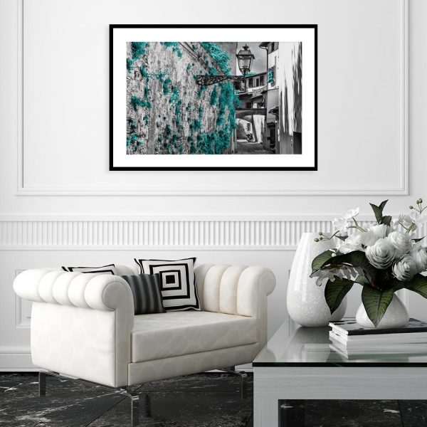 plakat z turkusową ulicą do salonu