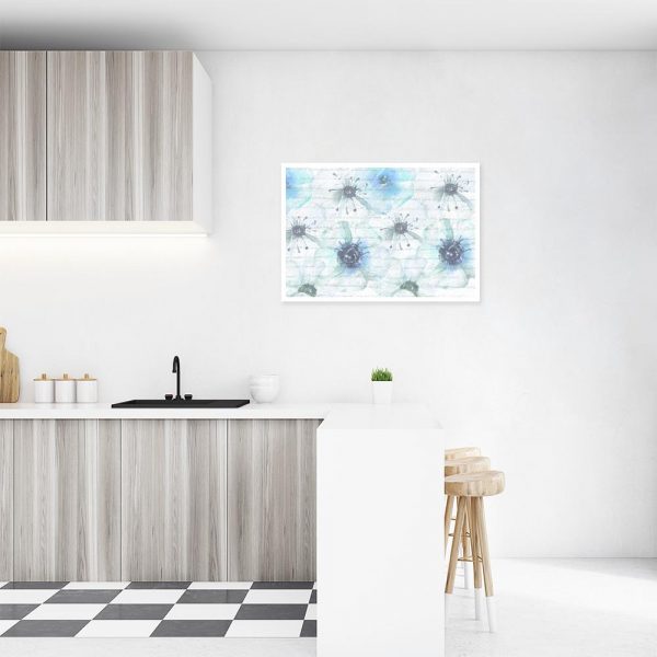 plakat z motywem kwiatowym nad szafkę