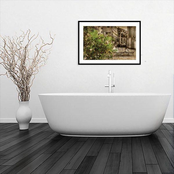 plakat z krajobrazem do łazienki