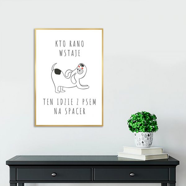 Plakat z motywem rysunku psa