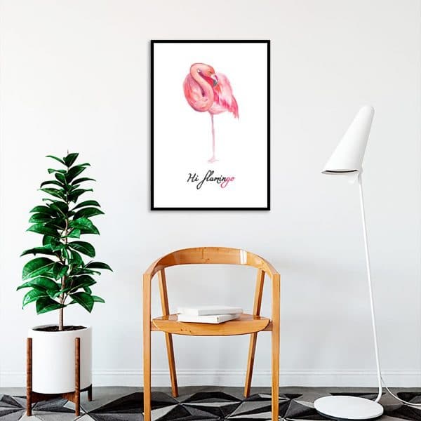 Plakat różowy flaming