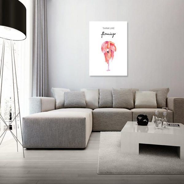 Plakat think like flamingo
