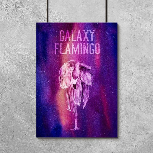 Plakat z flamingiem