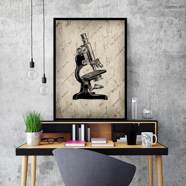Plakat z mikroskopem