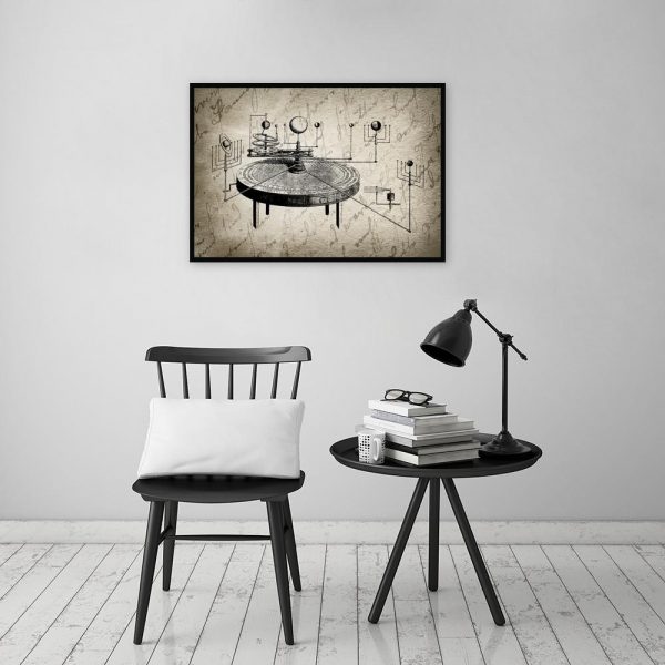 Plakat vintage z układem słonecznym