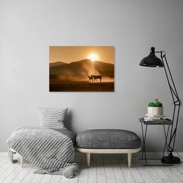 Obraz z końmi na pustyni