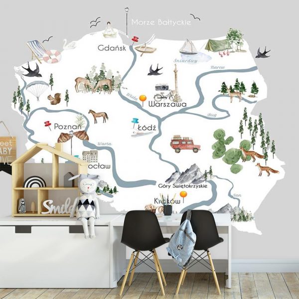 Fototapeta mapa Polski