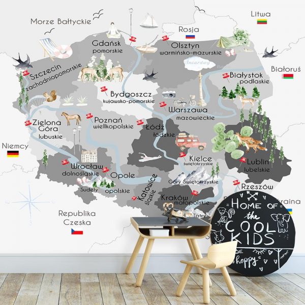 Tapeta z motywem polskiej mapy