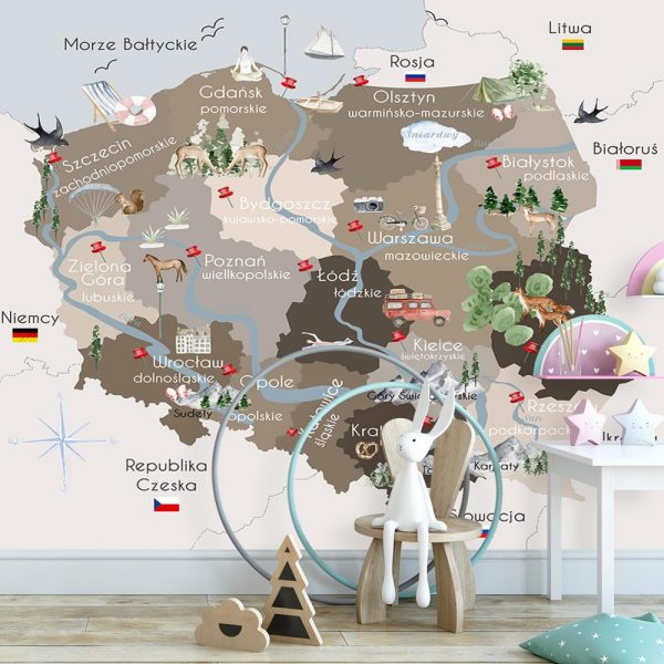 Tapeta mapa Polski