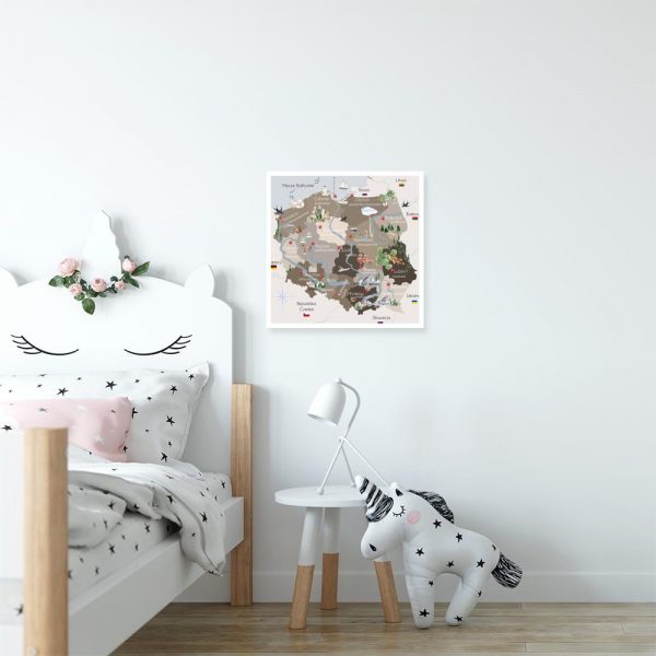 Plakat z mapą Polski