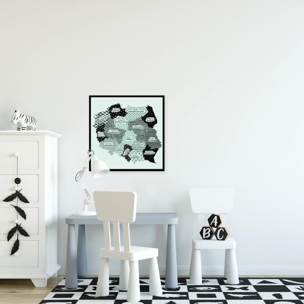 Plakat z motywem Polskiej mapy