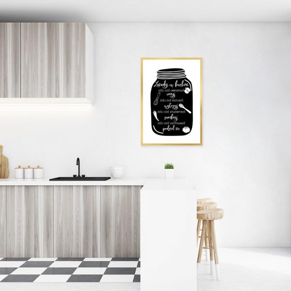 Plakat z motywem słoika i zasad w kuchni