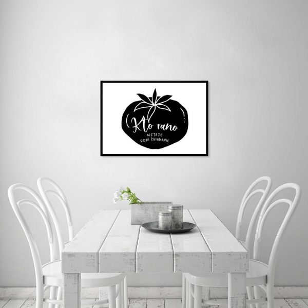 Plakat kto rano wstaje robi śniadanie