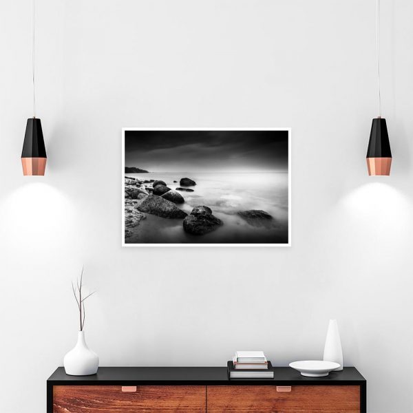 plakat z widokiem na morze do przedpokoju