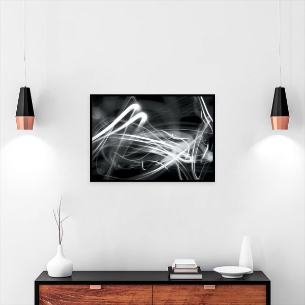 plakat z abstrakcją nad komodę