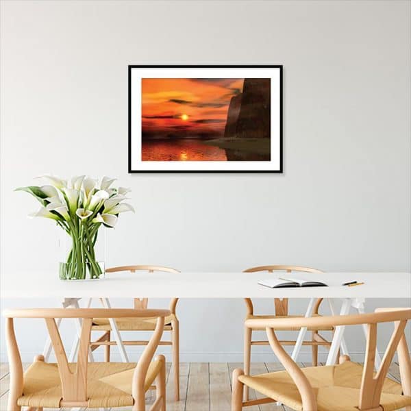 plakat z morskim klimatem w jadalni