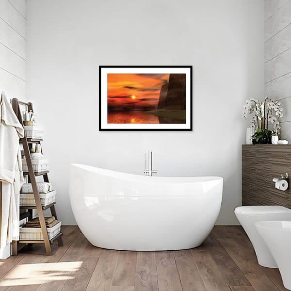 plakat z zachodem w łazience