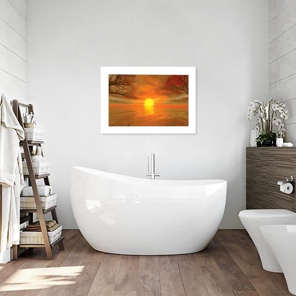 plakat z jesiennym klimatem w łazience