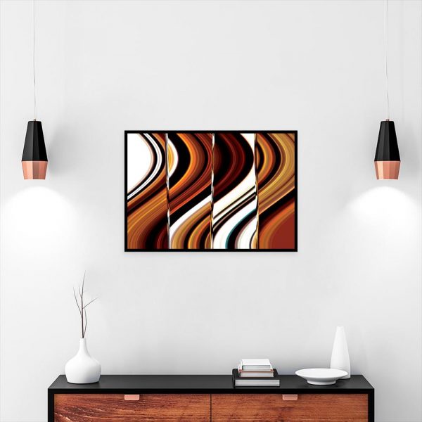 plakat z abstrakcją nad komodę