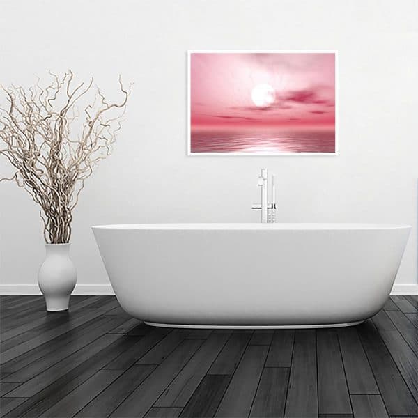 zachód na plakacie do łazienki